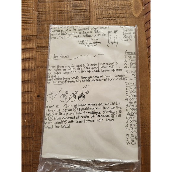 PATTERN Art Doll Mini Pierrot Victorian UNCUT Elinor Peace Bailey Little Old - Picture 2 of 2